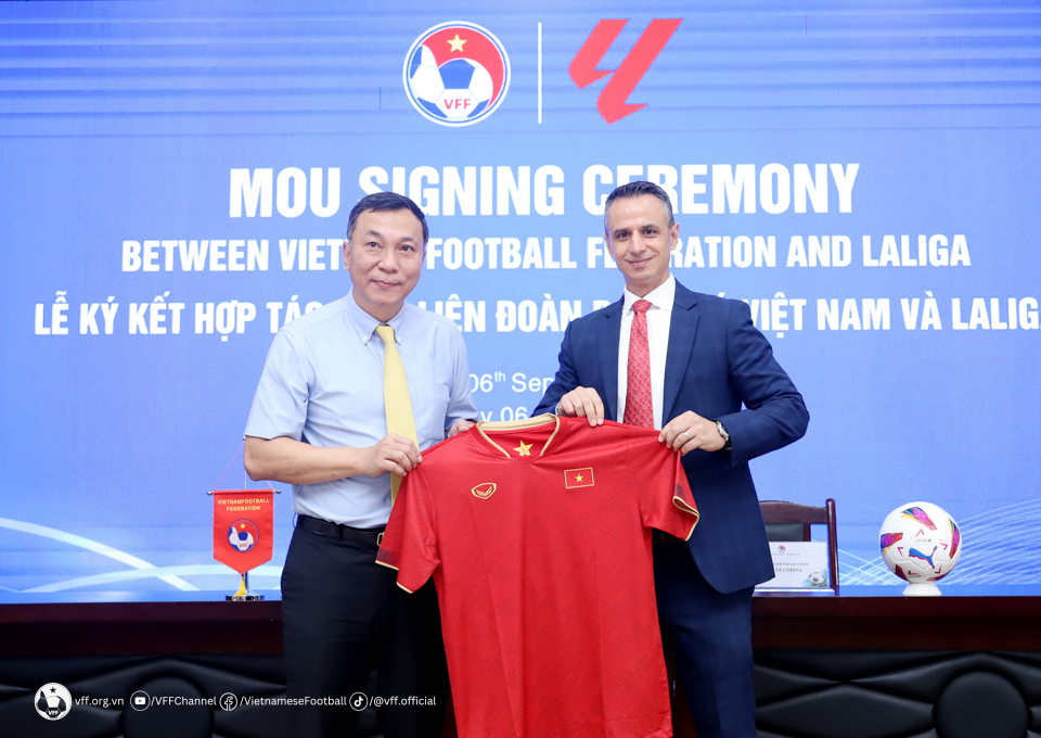 VFF - LĐBĐVN ký kết hợp tác với LaLiga, mở ra cơ hội cho tài năng trẻ Việt  Nam được tập luyện tại Real Madrid, Barcelona