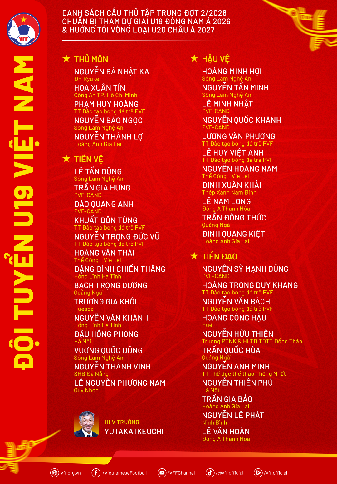 U19 Việt Nam ch&iacute;nh thức hội qu&acirc;n, HLV Nhật Bản 'đứng ngồi kh&ocirc;ng y&ecirc;n' trước thềm AFF Cup 2026